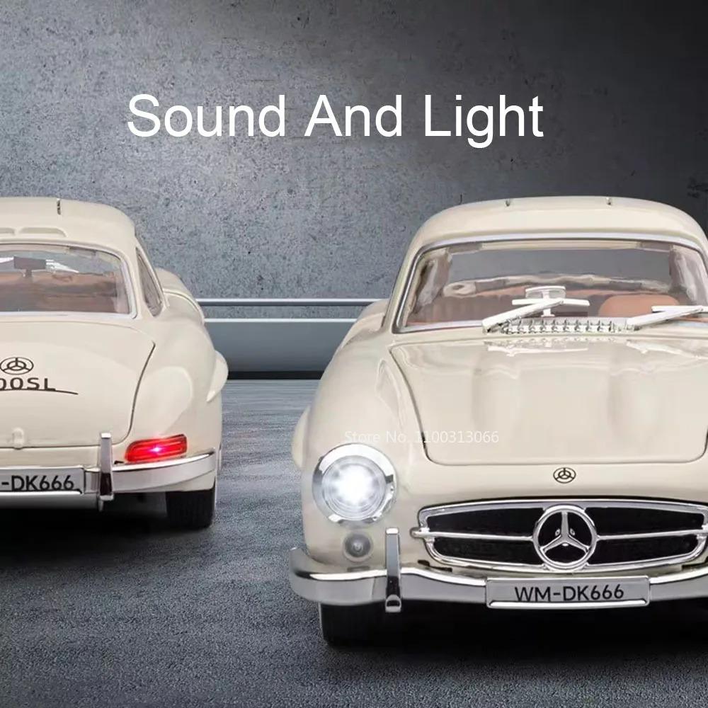 1:22 300SL Lambor V12 GT Cars Toys Alloy Models with Light Sound Miniature Vintage Car Wheel Pull Back Vehicles Kids Adult Gifts