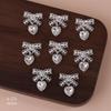 Nail Art Pendant Charms 10Pcs Bow Love Heart Tassel Style Shiny Gems for Home Salon Manicure Decor