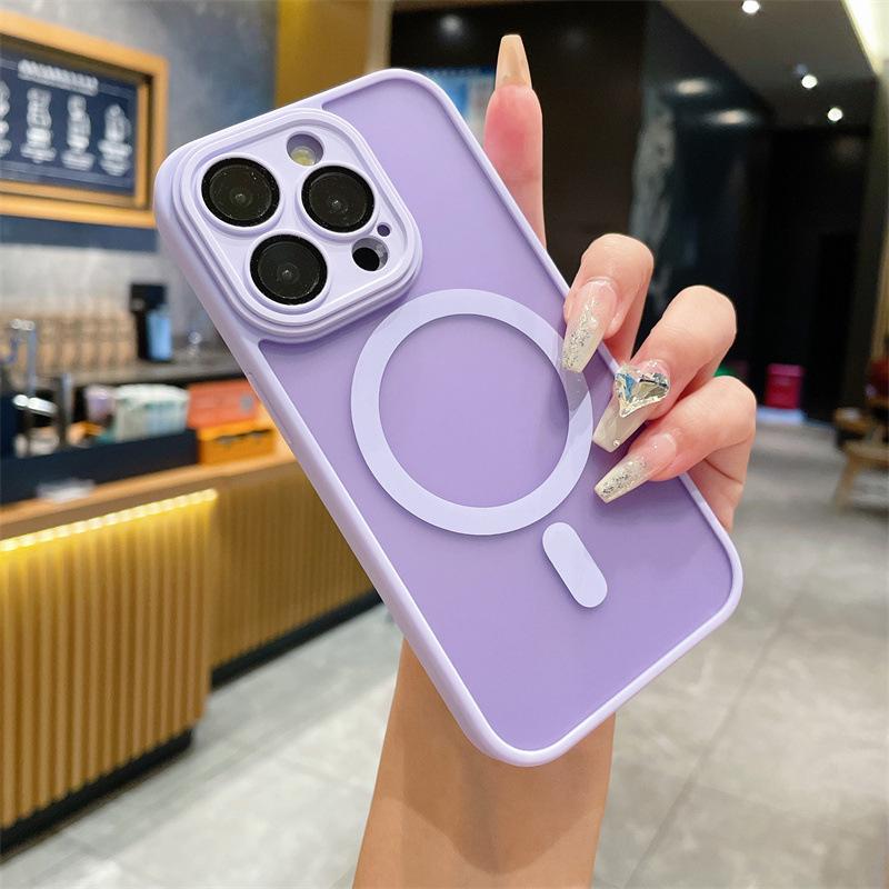 Applicable to iPhone16promax matte magnetic mobile phone case Apple 15 lens all-inclusive anti-drop 14 ultra-thin sheath