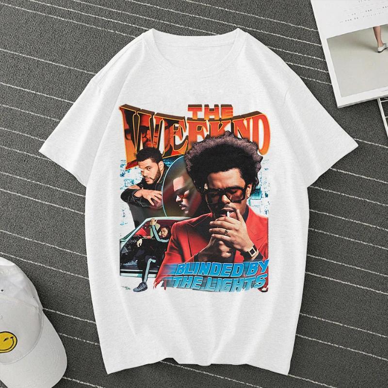 Pop Singer Artist The Weeknd Print Anime Tops Tees Clothes Unisex T-shirt Women Cartoon Tee Short Sleeve Fashion Girls T Shirt