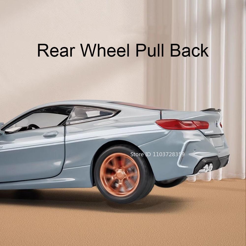 1:32 Scale M8 Model Toy Miniature Supercars Alloy Diecast Sports Cars Sound Light Doors Opened Pull Back Ornament for Kids Gifts