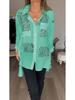 Womens Fashion Loose Swallowtail Shirt Sexy Print Spring Summer European American Style