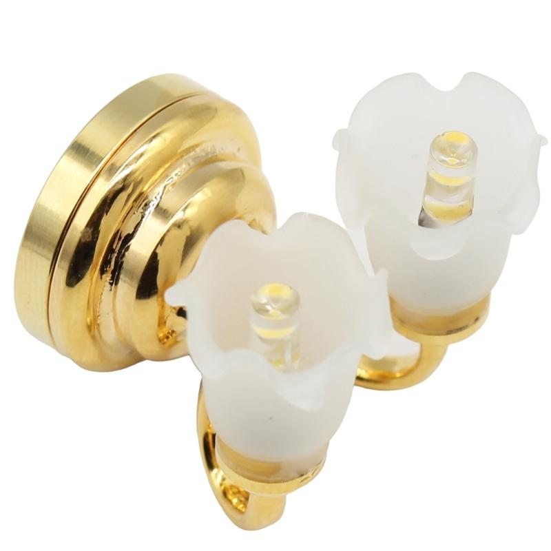 1 12 Dollhouses Miniature Double Head Wall Lamp LED Light for Living Room and Hallway Decoration Dollhouses Scene Model