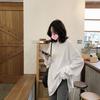 2025 Women's Loose Korean-Style White Long-Sleeve T-Shirt for Autumn/Winter