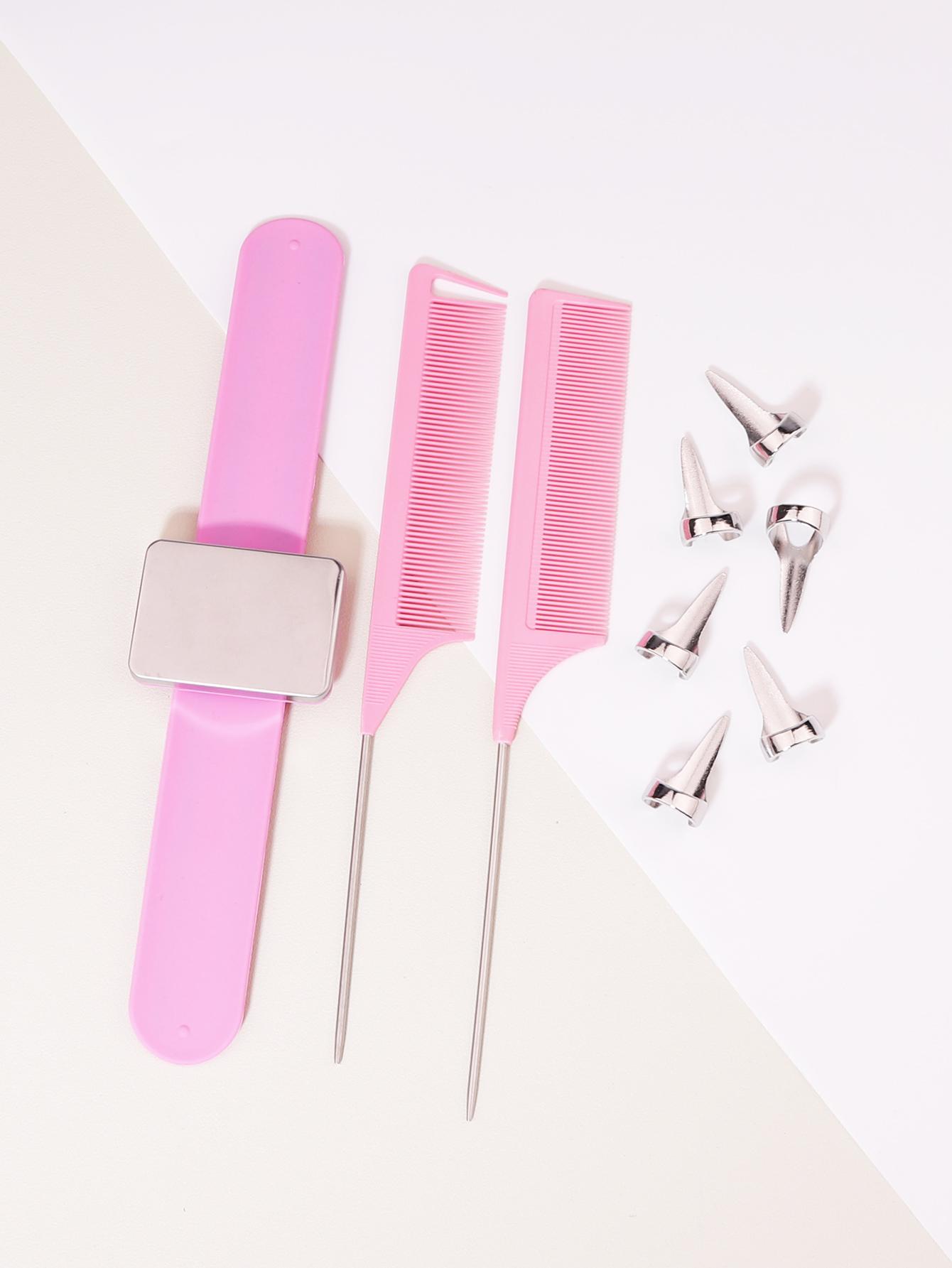 

9piece set of barber magnetic wristbands pointed ponytail comb and stainless steel distribution rings Special for real hair wigs