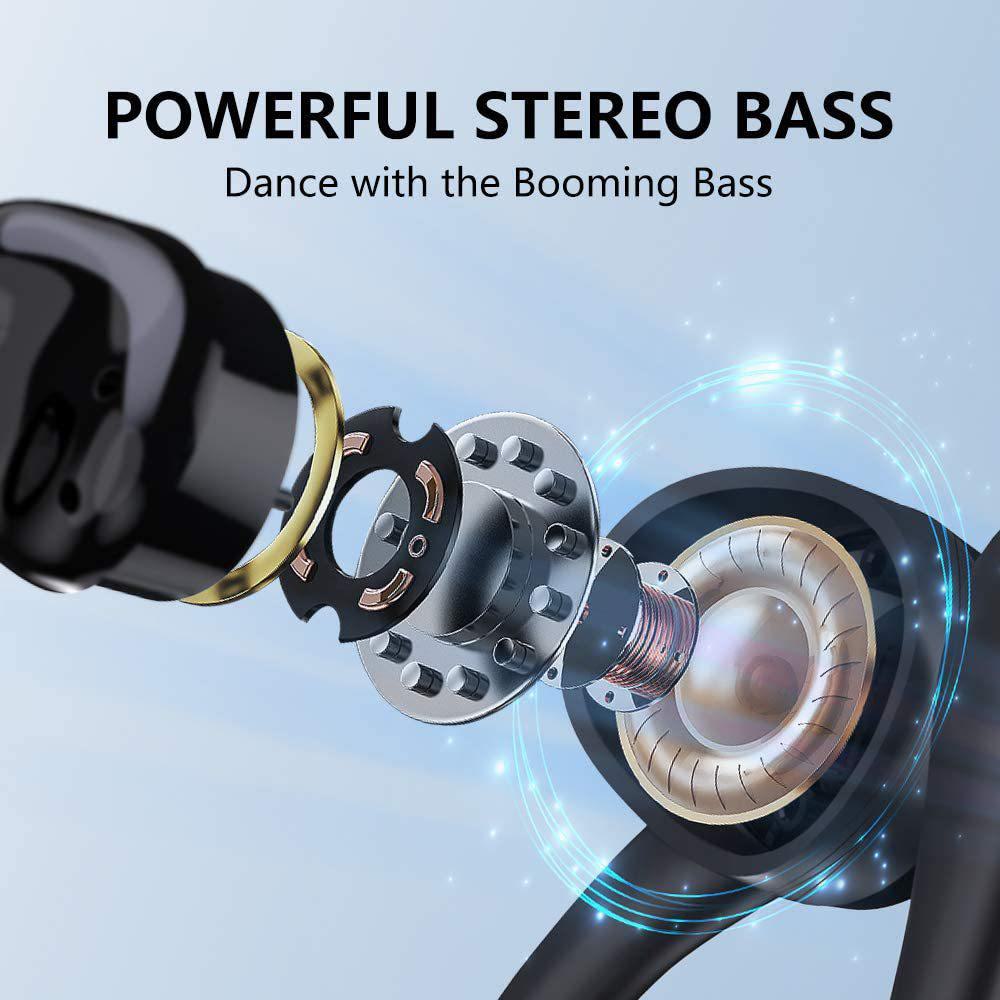 אוזניות ספורט אלחוטיות בלוטות' נוחות במיוחד עם ביטול רעשים, עיצוב וו לאוזן וחיי סוללה ארוכים