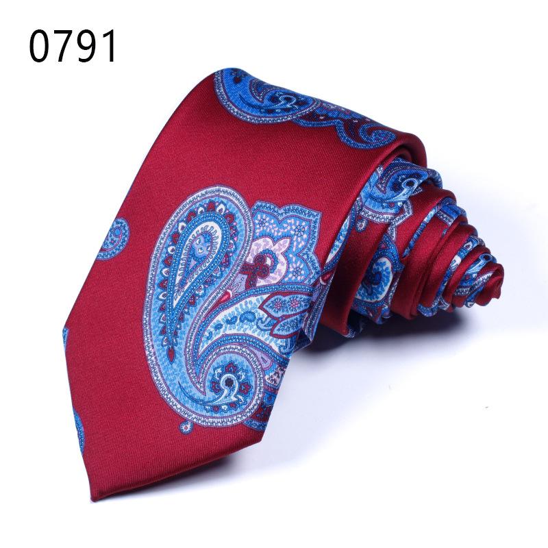 Cravată cu flori de caju Mătase imitație Cravată pentru bărbați Mătase poliester Cravată imprimată