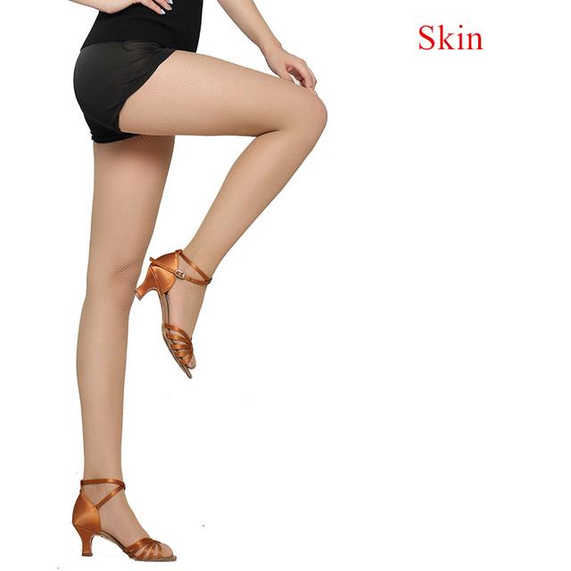 Plus Size Hollow Out Women'S Open Toe Tights For Latin Dance High Elasitc Mesh Pantyhose Soft Network Sexy Nylon Stockings