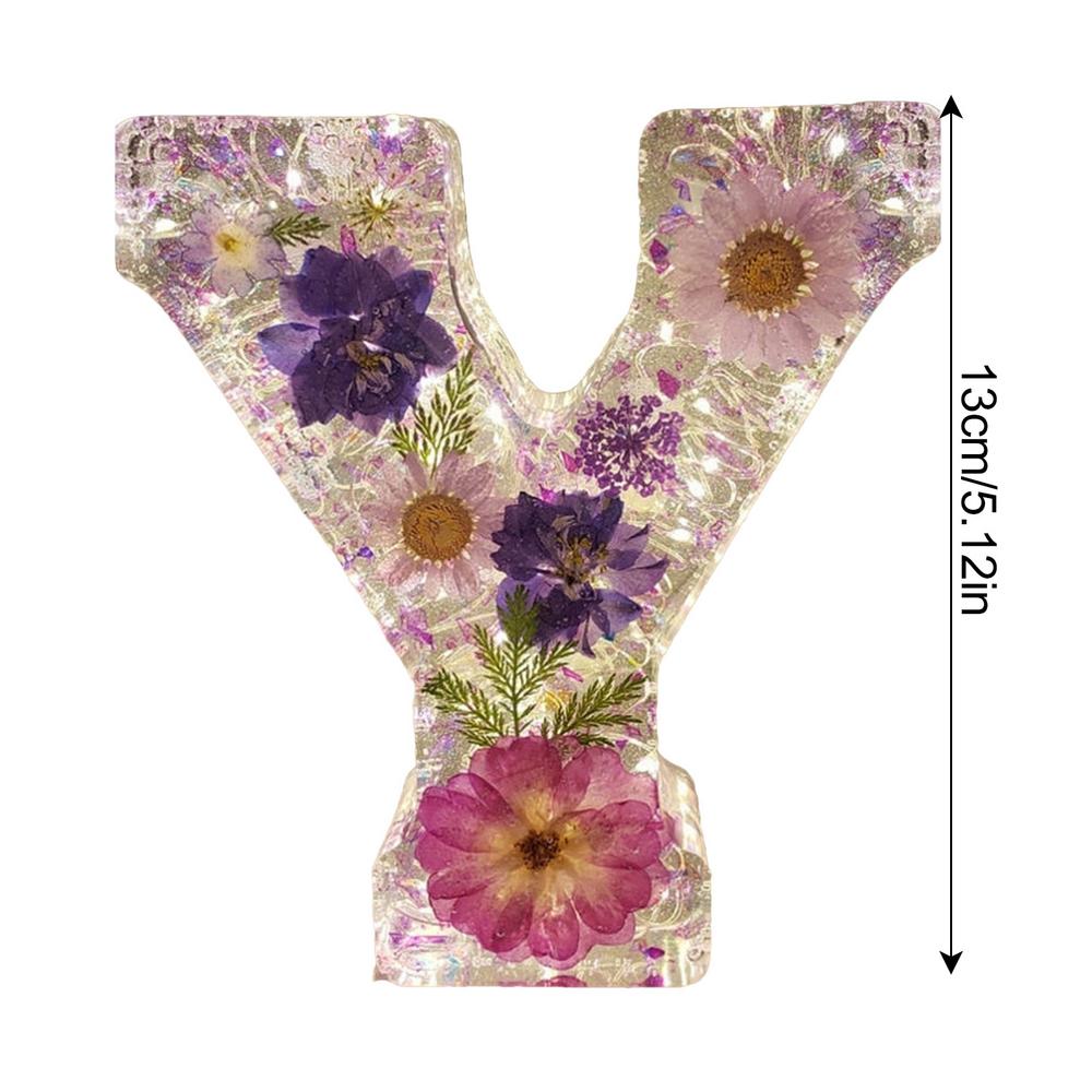 Creative Large Letter Floral Night Light 26 Letters A-Z Dry Flower Simulation Floral Letter Light Valentine's Day Gift