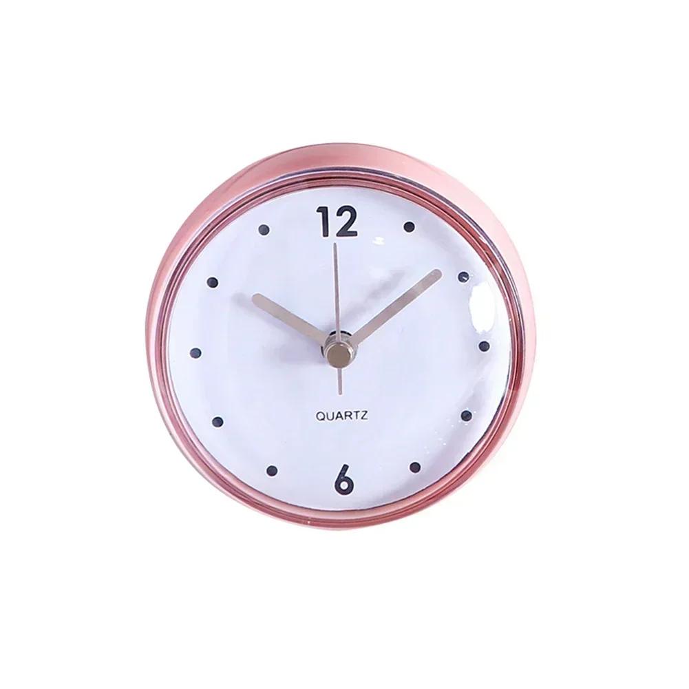 7cm Mini Waterproof Bathroom Electronic Wall Clock Anti-Fog Kitchen Sucker Clock Wall Watch With Suction Cup Home Decor Arts