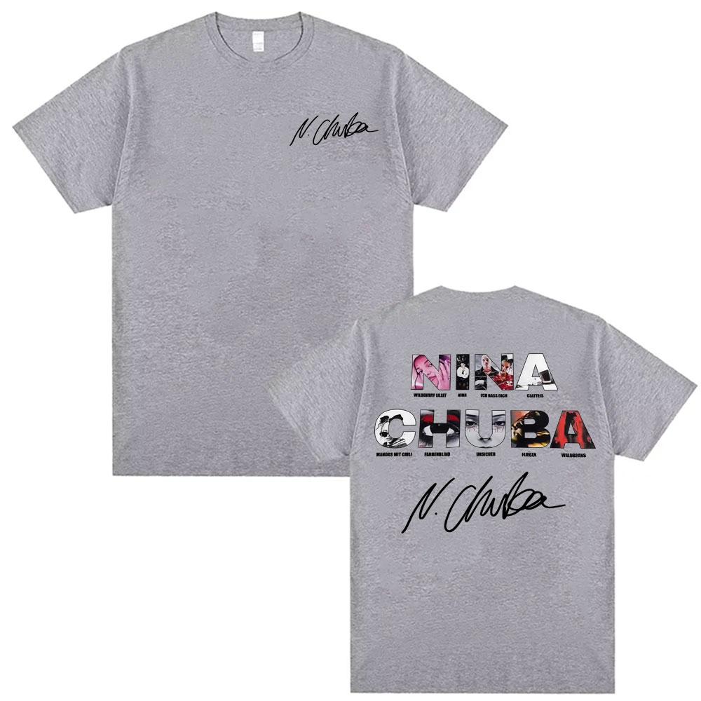 Singer Nina Chuba Album Tour 2025 Cover Tshirt Men Women Fashion Vintage Short Sleeve Tee Shirt Summer ONeck Loose Shirt Tops M
