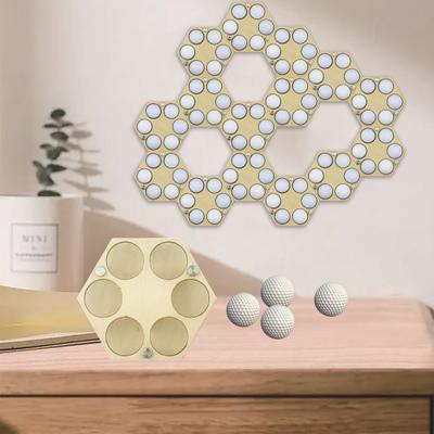 Honeycomb Golf Ball Display Holder Wall Mount Wooden Hexagonal Golf Ball Show Collector Stand Rack Decoration Enthusiasts Gift