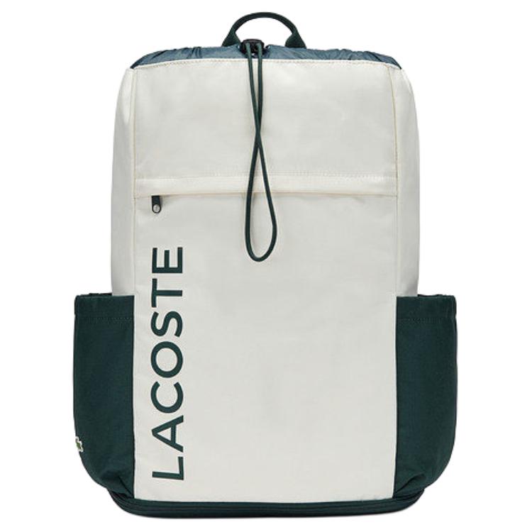 

Lacoste Independent Shoe Storage Drawstring Closure Fabric Tennis Backpack Large Unisex backpack Off-White NU5350NZ Ecru