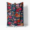 Floral Print Fleece Blanket with Butterflies for Women Men Sofa Bed Decorative Throw Blanket Gift