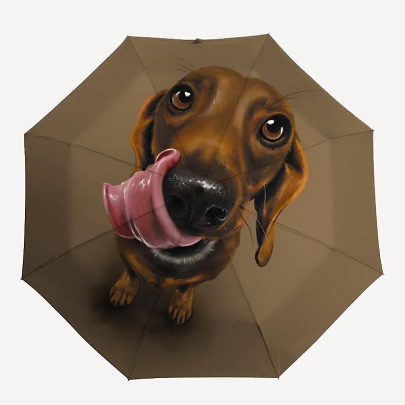 1pc Dachshund Open/Close Folding Umbrella, All- Portable Umbrella for & Men, Stylish Accessory (Holiday Gift) 8-Rib yy251213196