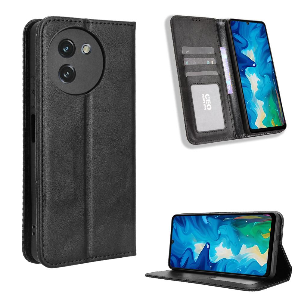 For Doogee Note 59 Pro/Doogee Note 59 Leather Case Wallet Stand Retro Texture Phone Cover