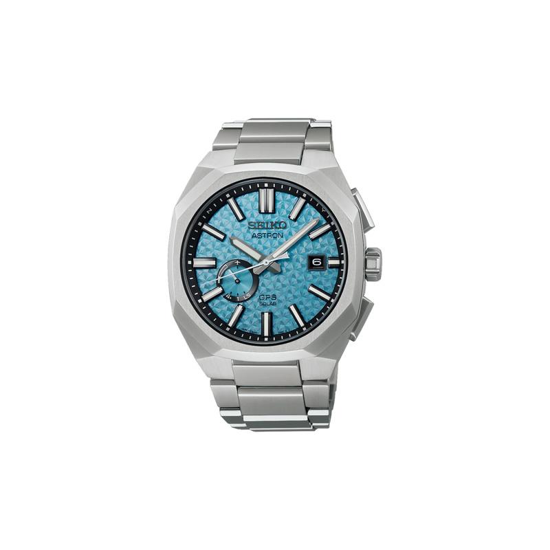 

SEIKO 100 meters waterproof solar movement titanium strap 41.2mm men s watch blue dial SSJ027J1