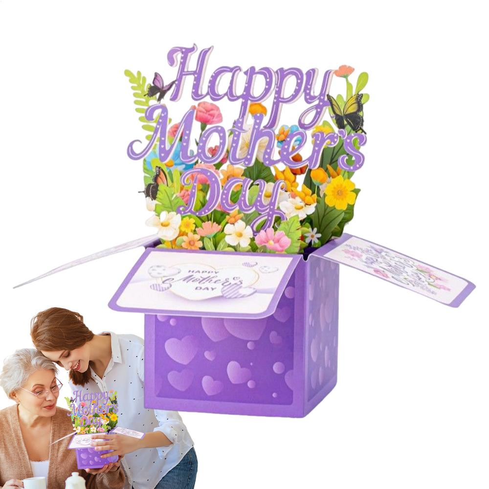 Mother's Day Greeting Card Mother Day Pop-up Flower Card with Envelope Show Your Love Expres Gratitude Souvenir Seasonal Decor