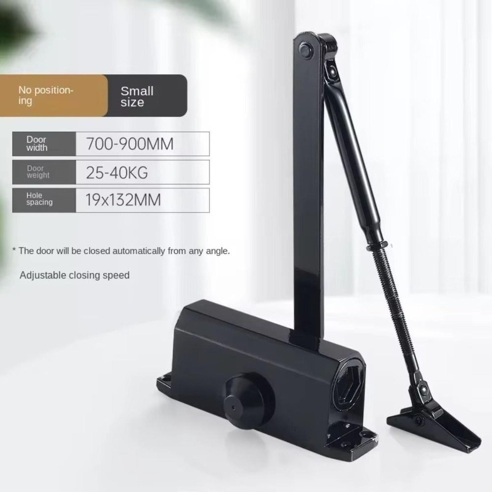 Door Closers Commercial Heavy Duty Automatic Door Closer Residential Grade 3 Spring Hydraulic Door Closer, 6.88  x 1.5  Small, Black one size