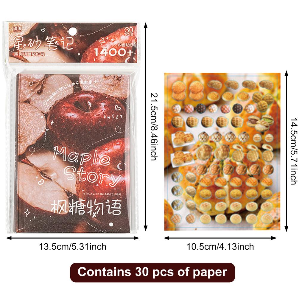 30Pcs DIY Scrapbook Stickers Cartoon Decorative Magazine Photo Card Stickers Matte Film Glossy Film Materials For Notebook Diary