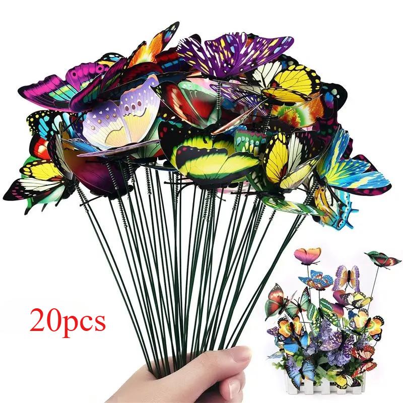10/20pcs Butterflies Garden Yard Planter Colorful Whimsical Butterfly Stakes Decoracion Outdoor Decor Flower Pots Decoration