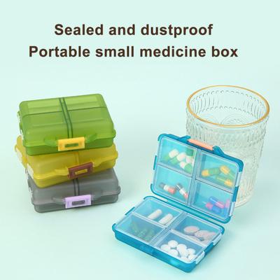 Pill Case Secure Buckle Close 8 Compartments Pill Dispenser with Removable Lids Travel Pill Organizer