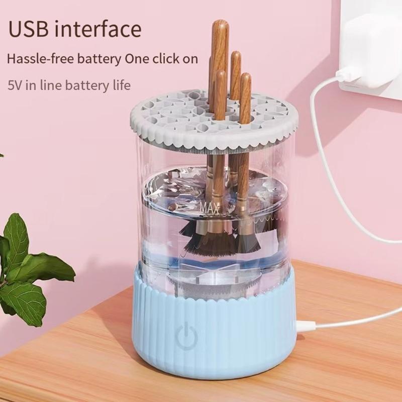 Automatic Rotating Cosmetic Brush Cleaner Electric Makeup Brush Cleaner Multifunctional Cleaning Drying Tool Enduring