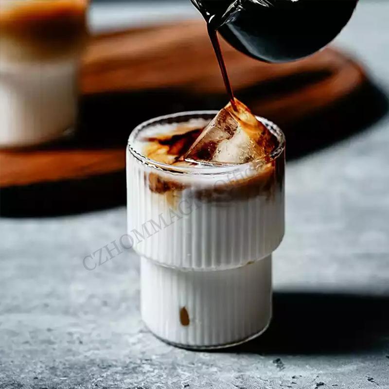 Glasbecher Hochborosilikat Hitzebeständig Latte Kaffeetasse Kaltgetränkegeschirr Wasserbecher Milch Bier Saft Teetasse Whisky Weinglas
