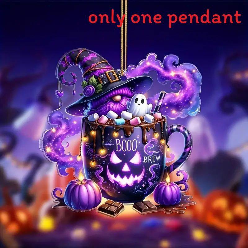 Candy Halloween Santa Claus Design Acrylic Flat Surface Pendant For Car Decor