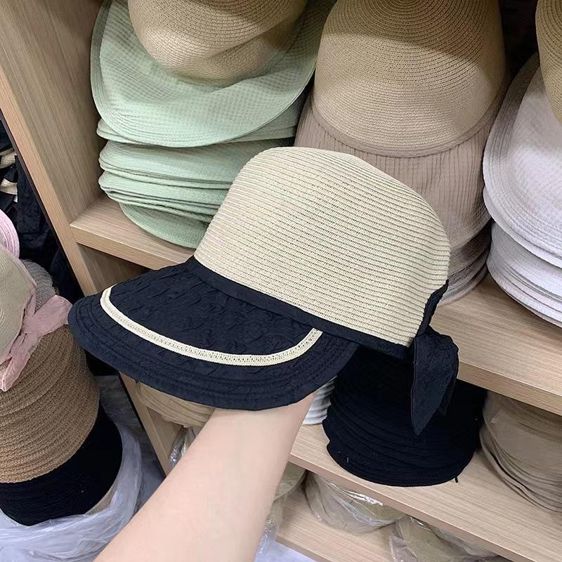 Cycling Out of Fashion Women Straw Hat Sun Hat Leaking Ponytail Big Eaves Sun Protection Casual Practical Sun Protection Summer