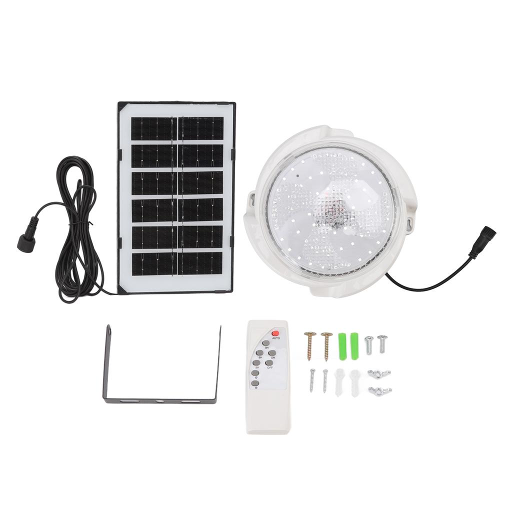 LED 65W Solar Ceiling Light 60 Lamp Beads with Solar Panels Light Control and Remote Control Ceiling Lamp for Balcony