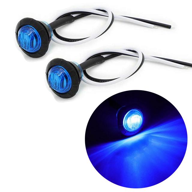 2 Pcs 3/4 Inch Mount LED Rear Side Marker Indicator Lights for Trucks, Traile ,Cab Marker, Boats 12V 24V RED GREEN YELLOW BLUE