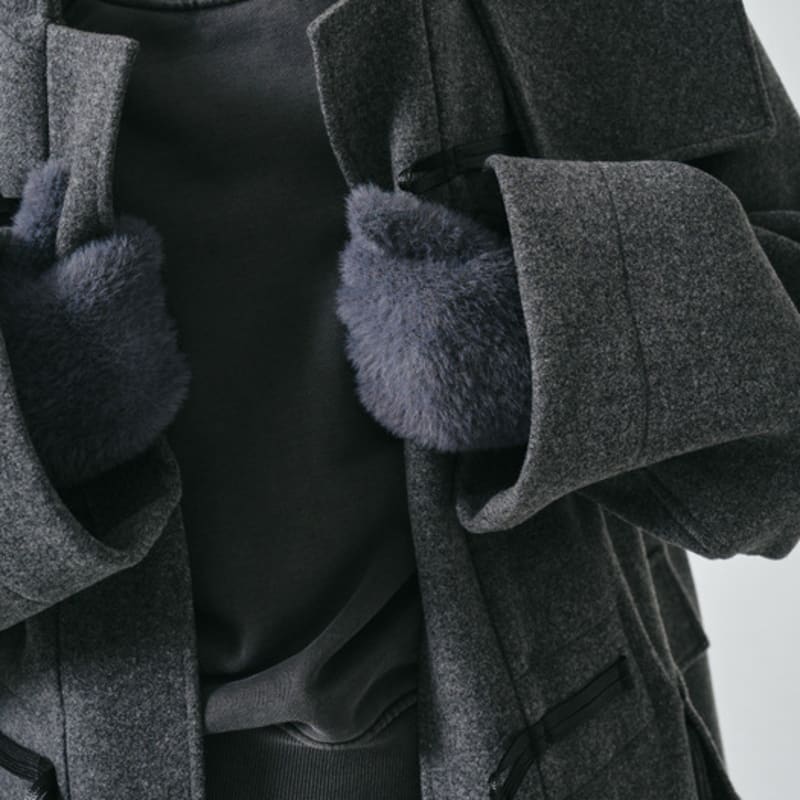 NOIRER for WOMEN Fingerhole Fuzzy Knit Gloves (4 COLOR)