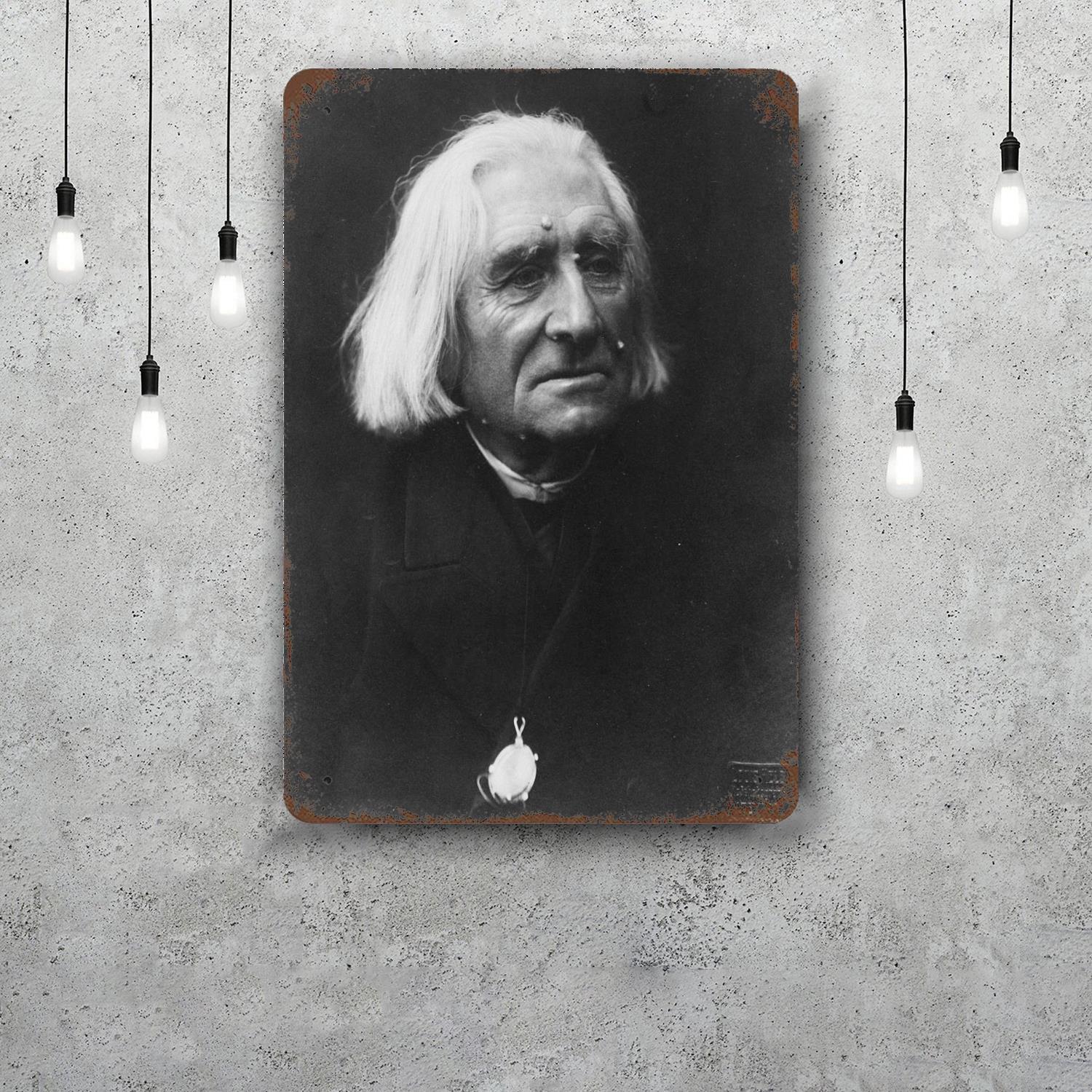 

Franz Liszt composer Metal Signs wall decor Vintage Tin Signs Captain Metal Poster Decor for Bar Pub Club Wall Decoration 20x30cm（7.8x11.8inch）