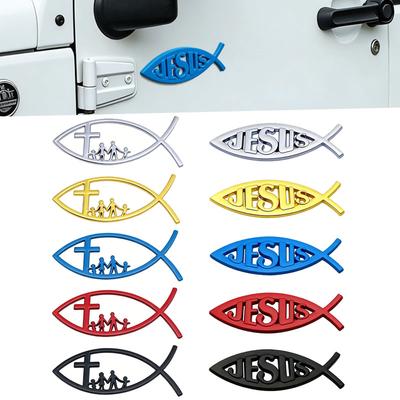 3D Metal Fish Shaped Car Body Emblen Badge Stickers Decoration Accessories