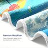 Adorable Summer Landscape Beach Towel, Colorful Ocean & Sand Design, Soft Microfiber Towel, Perfect Gift For Travel Lovers