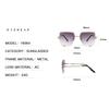 New Trendy Sunglasses Diamond-Cut Frameless Rectangle Shades Gradient Ocean Lens Uv400 Summer Traveling Sun Glasses For Women
