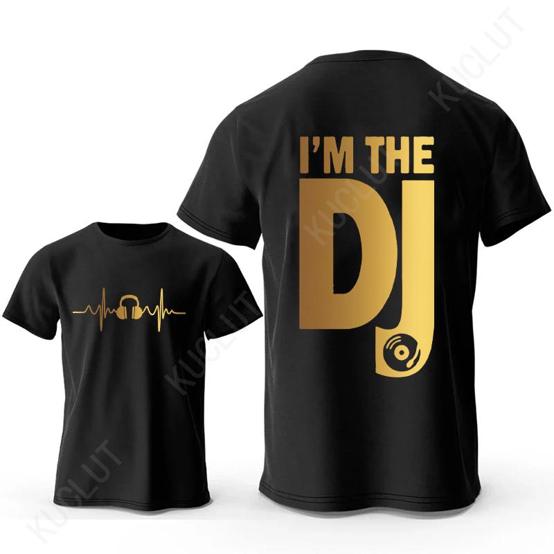 DJ Headphone Print T Shirts Turntablist Graphic Men Streetwear Short Sleeve Tees Recorded Music Gifts Tee T-shirt Male Clothing