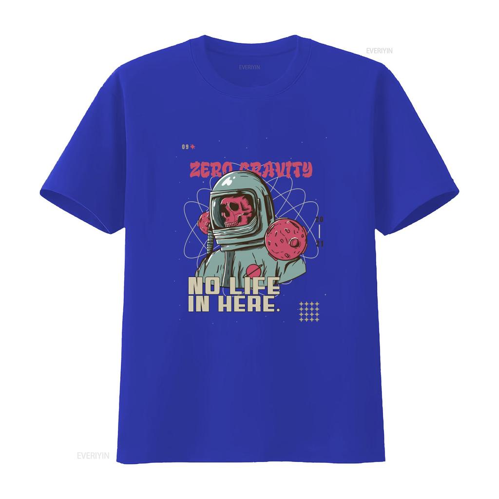 Zero Gravity Space Skull T Shirt Defying Boundaries with Astronaut Design and Atomic Elements Vintage Washed