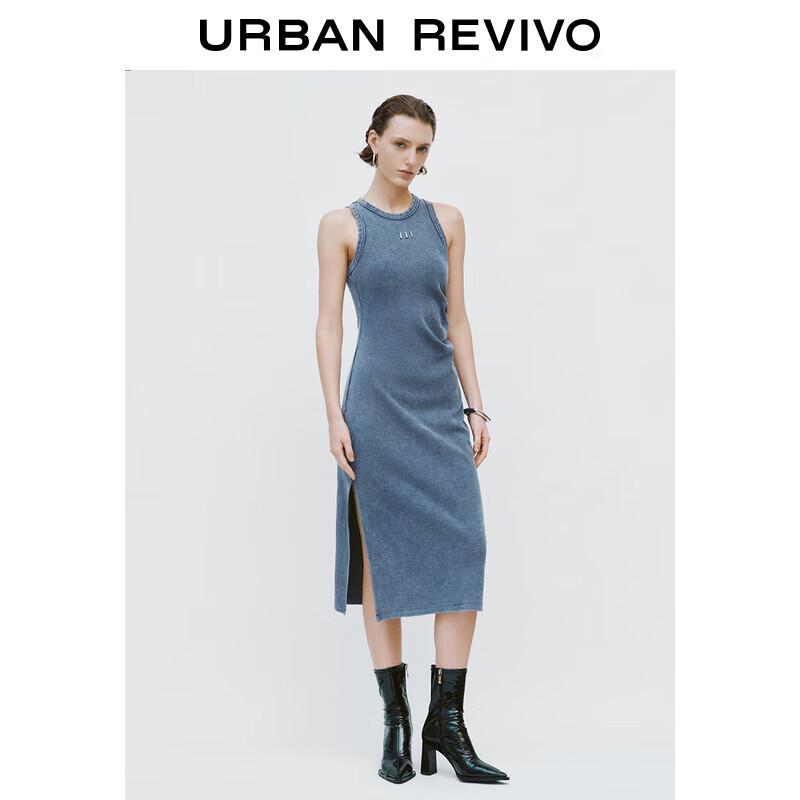 

UR 2024 Summer Women s Ruched U-Neck Dress M