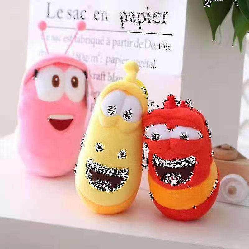 3 Pz Larva Peluche Giallo Insetto Insetto Rosso Cartone Animato Larva Giocattoli Bambola di Peluche 9 Pollici