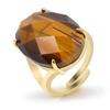 Simple Finger Rings Adjustable Open Rings Trend Ellipse Crystal Rings  for Women