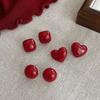 Beanie Pearl Stud Earrings In Vintage Red, Suitable for Ear Piercing, Ear Barb Without Removal Jewelry.