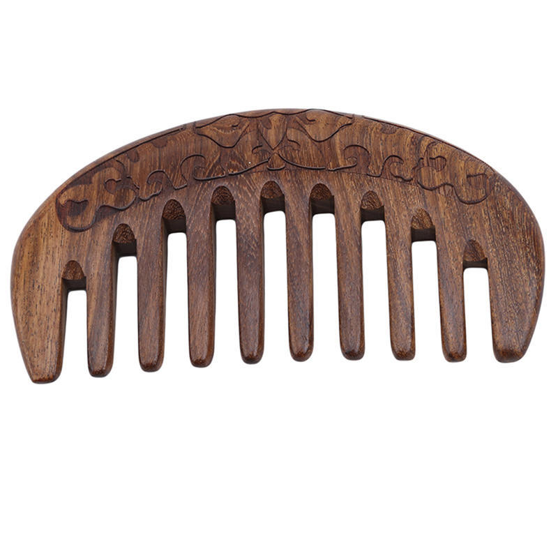 Women Vintage Hair Comb Double-sided Carved Sandalwood Comb Massage Health Care Comb Convenient High Quality Hair Care Tools