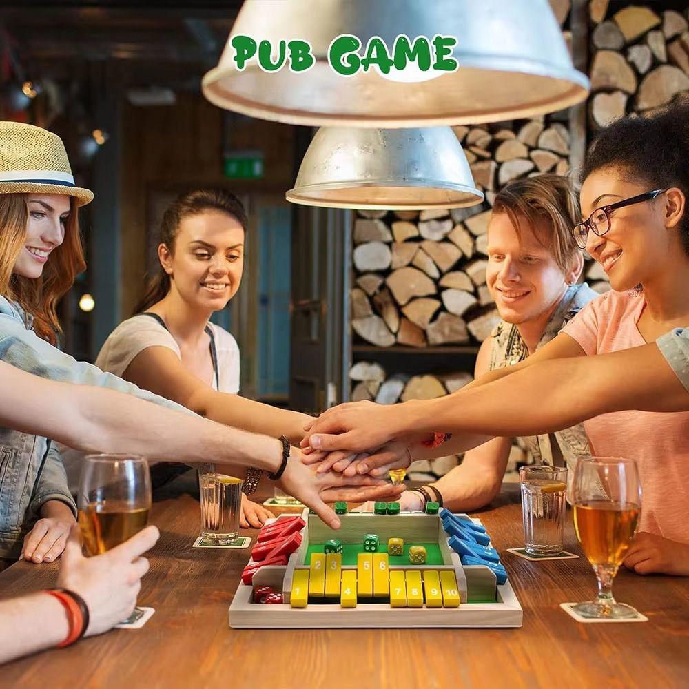 Developing Intelligent Table Board Game Toy Shut The Box Four-Sided Flip Card Game  Family Party