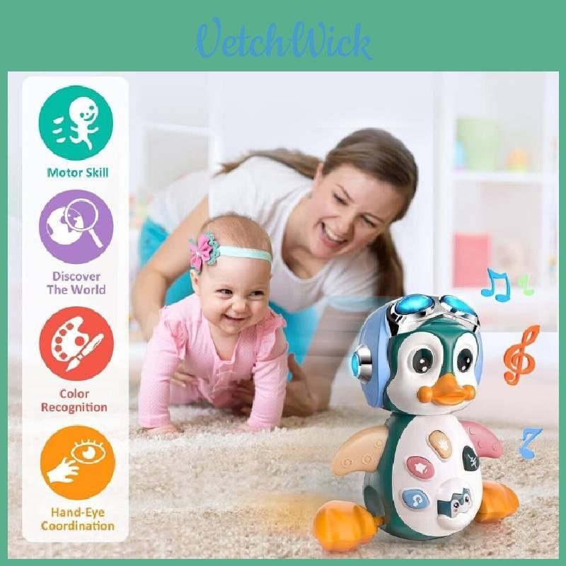 Adorabile Pinguino Elettrico Oscillante con Luci e Musica per l'Educazione Precoce