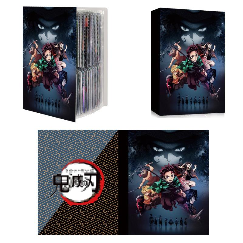 Popular Anime Demon Slayer characters Kamado Tanjirou Card Album Collection Holder Binder Card Storage 4 Grid 120pcs Favorites
