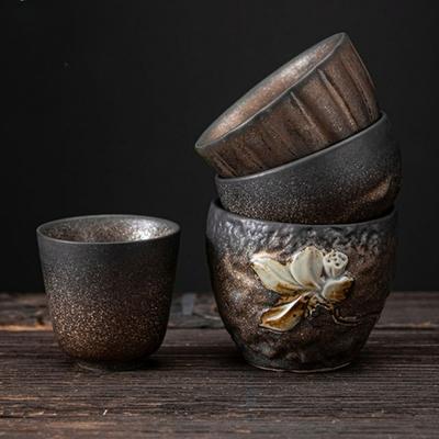 Japanese Style Ceramic Tea Cup Kung Fu Tea Cup Retro Tea Set Single Cup Antique Style Quiet Path Antique Craftsmanship Gift New