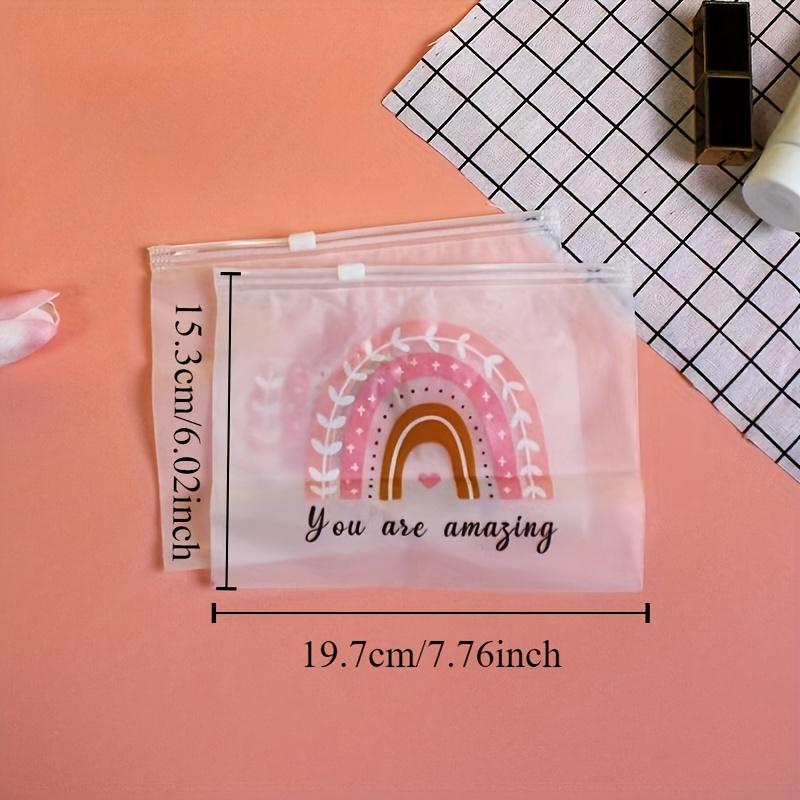 10pcs/20pcs Rainbow Makeup Zipper Pouches Durable EVA Plastic Unscented Reusable Cosmetic Storage Bags for Travel and Daily Use