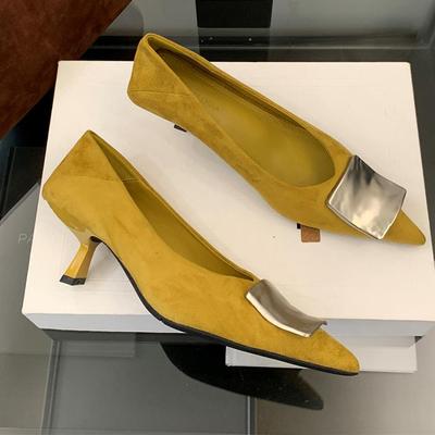 High Heels Damenschuhe Spitz zulaufend Mode Sexy Schuhe Wildleder Luxus Pumps Herbst Elegantes Kleid Zapatos Mujer
